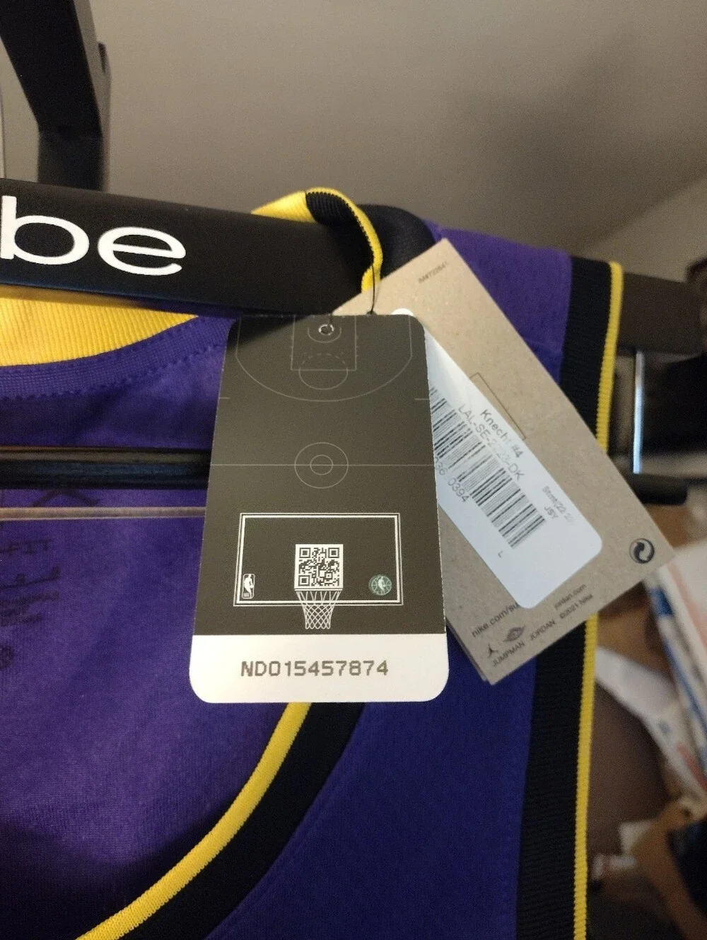 NWT Los Angeles Lakers #4 Dalton Knecht Purple Basketball Jersey by Jordan Large